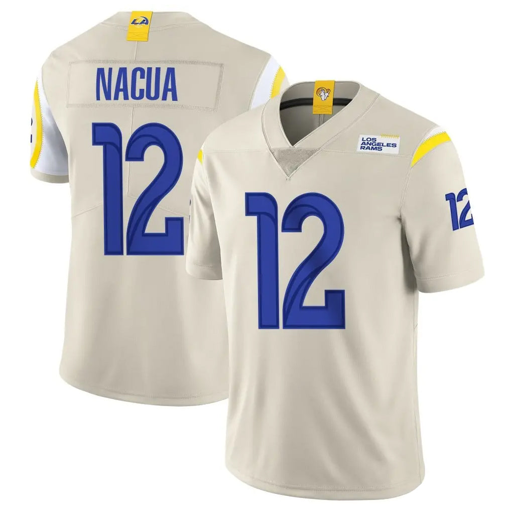 LA.Rams #12 Puka Nacua Player Bone Limited Vapor Home Game Ddoa Stitched Jerseys