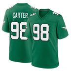 P.Eagles #98 Jalen Carter Player Green Kelly Alternate Home Game Ddoa Stitched Jerseys