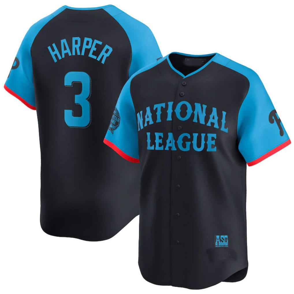P.Phillies #3 Bryce Harper Player Navy National League All-Star Limited Game Ddoa Stitched Jerseys