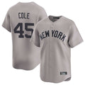NY.Yankees #45 Gerrit Cole Player Gray Limited Home Ddoa Stitched Jerseys