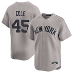 NY.Yankees #45 Gerrit Cole Player Gray Limited Home Ddoa Stitched Jerseys