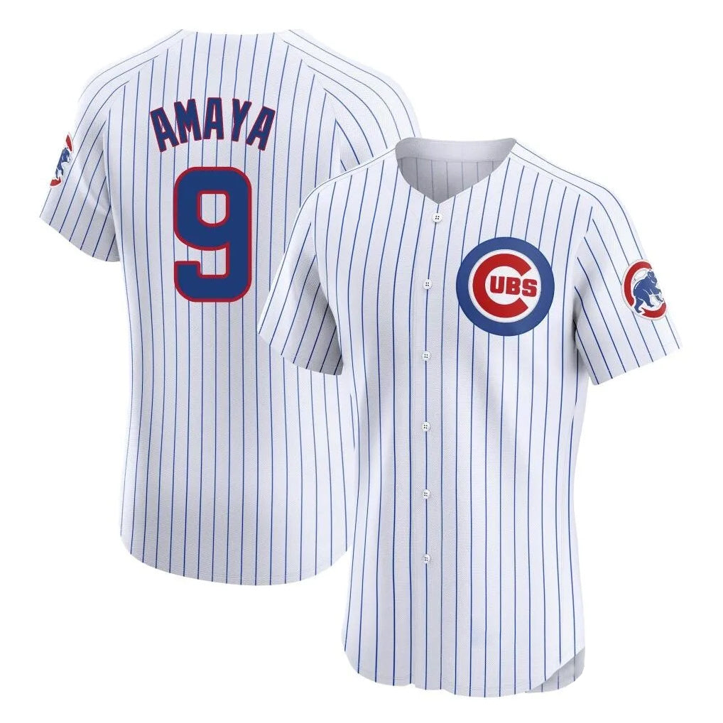 C.Cubs #9 Miguel Amaya Player White Limited Elite Home Game Ddoa Stitched Jerseys