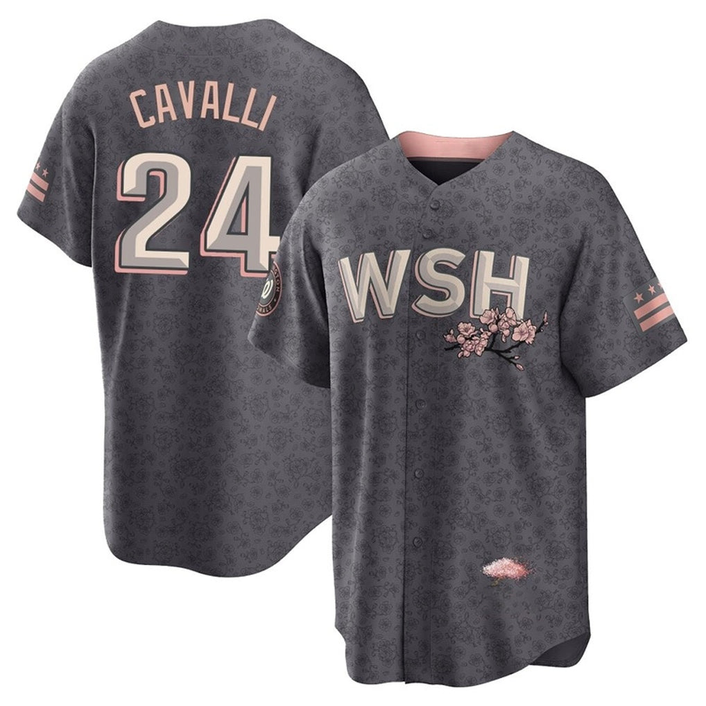 W.Nationals #24 Cade Cavalli Player Gray City Connect Ddoa Stitched Jerseys