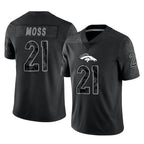 D.Broncos #21 Riley Moss Player Black Reflective Limited Ddoa Stitched Jerseys