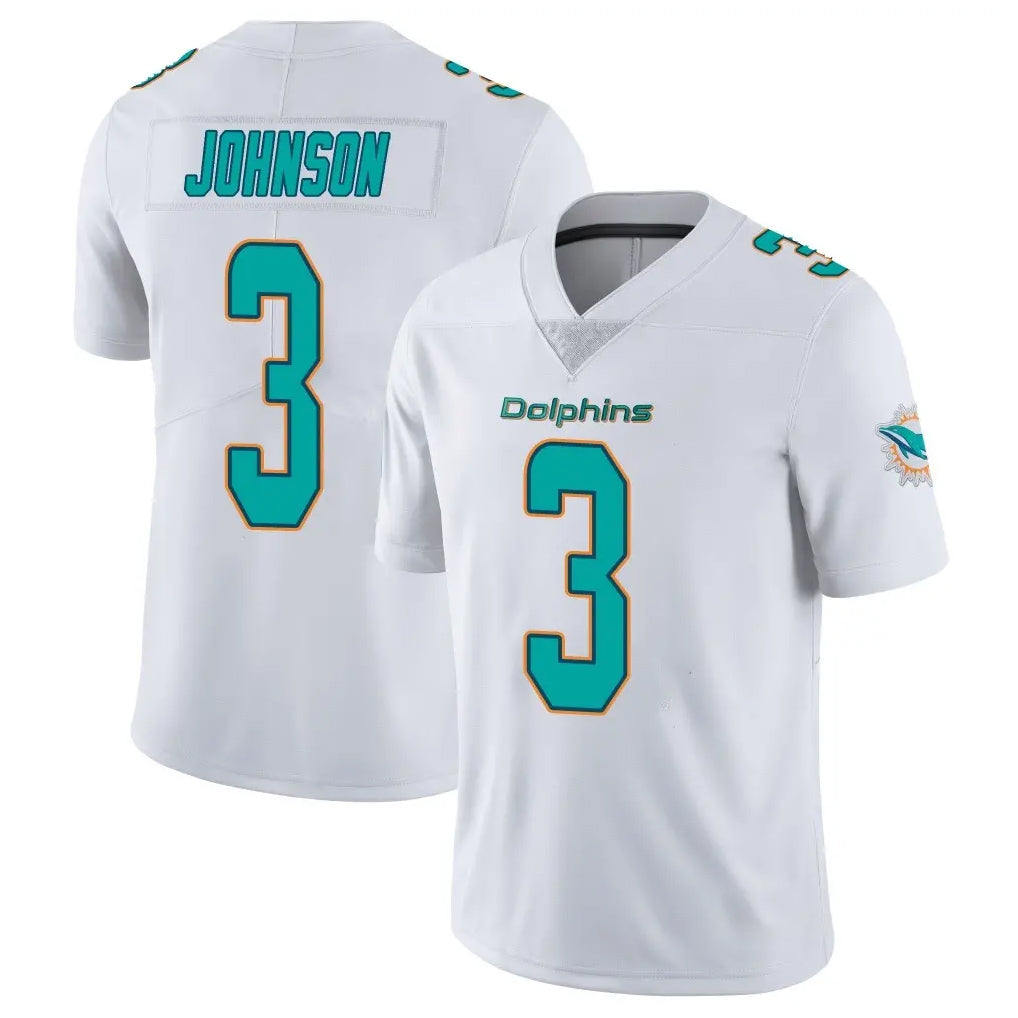 M.Dolphins #3 Chris Johnson Player White Limited Vapor Untouchable Home Game Ddoa Stitched Jerseys