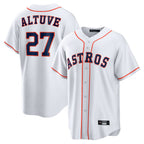 H.Astros #27 Jose Altuve Player White Home Game Ddoa Stitched Jerseys