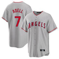 LA.Angels #7 Jo Adell Player Gray Home Game Ddoa Stitched Jerseys