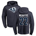 LA.Rams #22 Trent McDuffie Player Navy Pullover Hoodie Limited Game Ddoa Stitched Jerseys