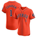 H.Astros #1 Carlos Correa Player Orange Home Limited Elite Ddoa Stitched Jerseys