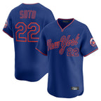 NY.Mets #22 Juan Soto Player Royal T-shirt Home Limited Elite Ddoa Stitched Jerseys