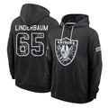 LV.Raiders #65 Tyler Linderbaum Player 2026 Black Logo Pullover Hoodies Limited Game Stitched Jerseys