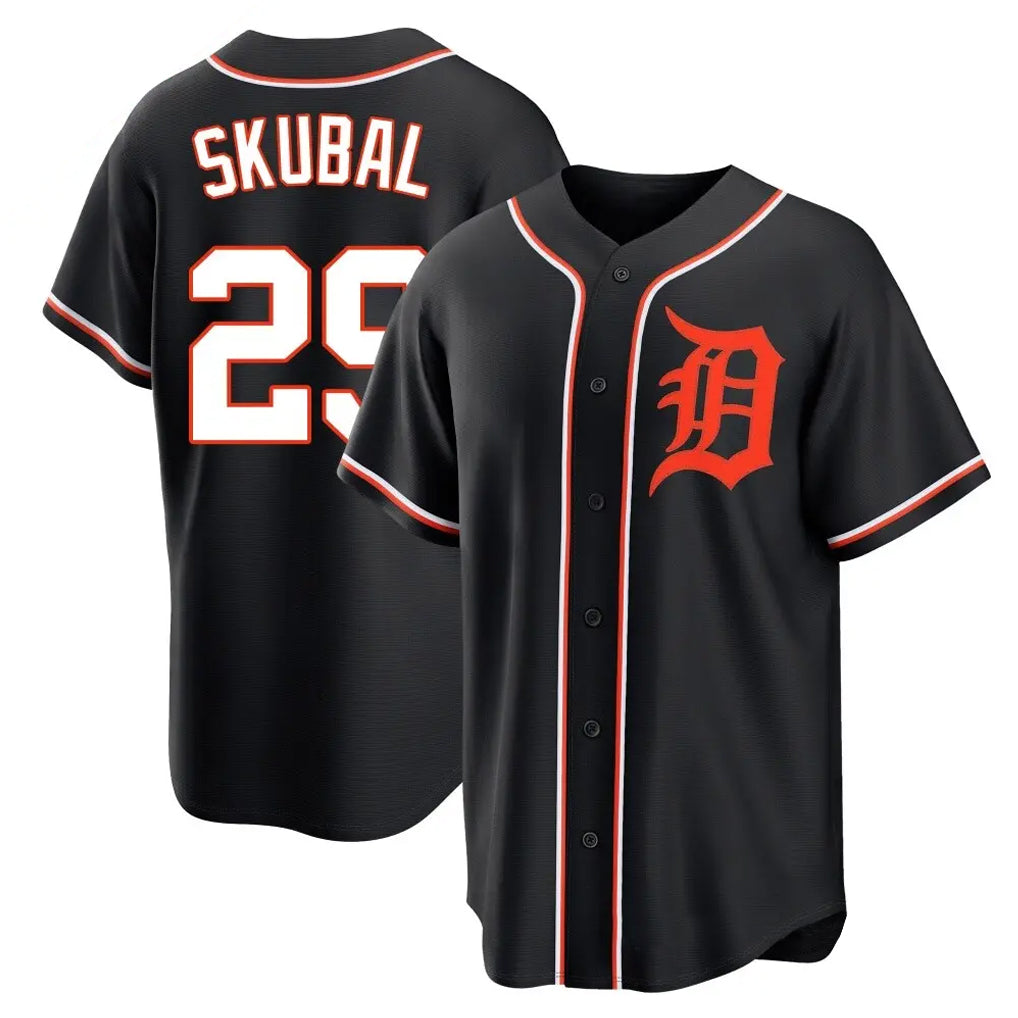 D.Tigers #29 Tarik Skubal Player Black Fashion Out Home Game Ddoa Stitched Jerseys