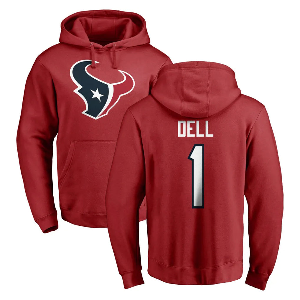 H.Texans #1 Tank Dell Player Red Pro Line Pullover Hoodie Limited Game Ddoa Stitched Jerseys