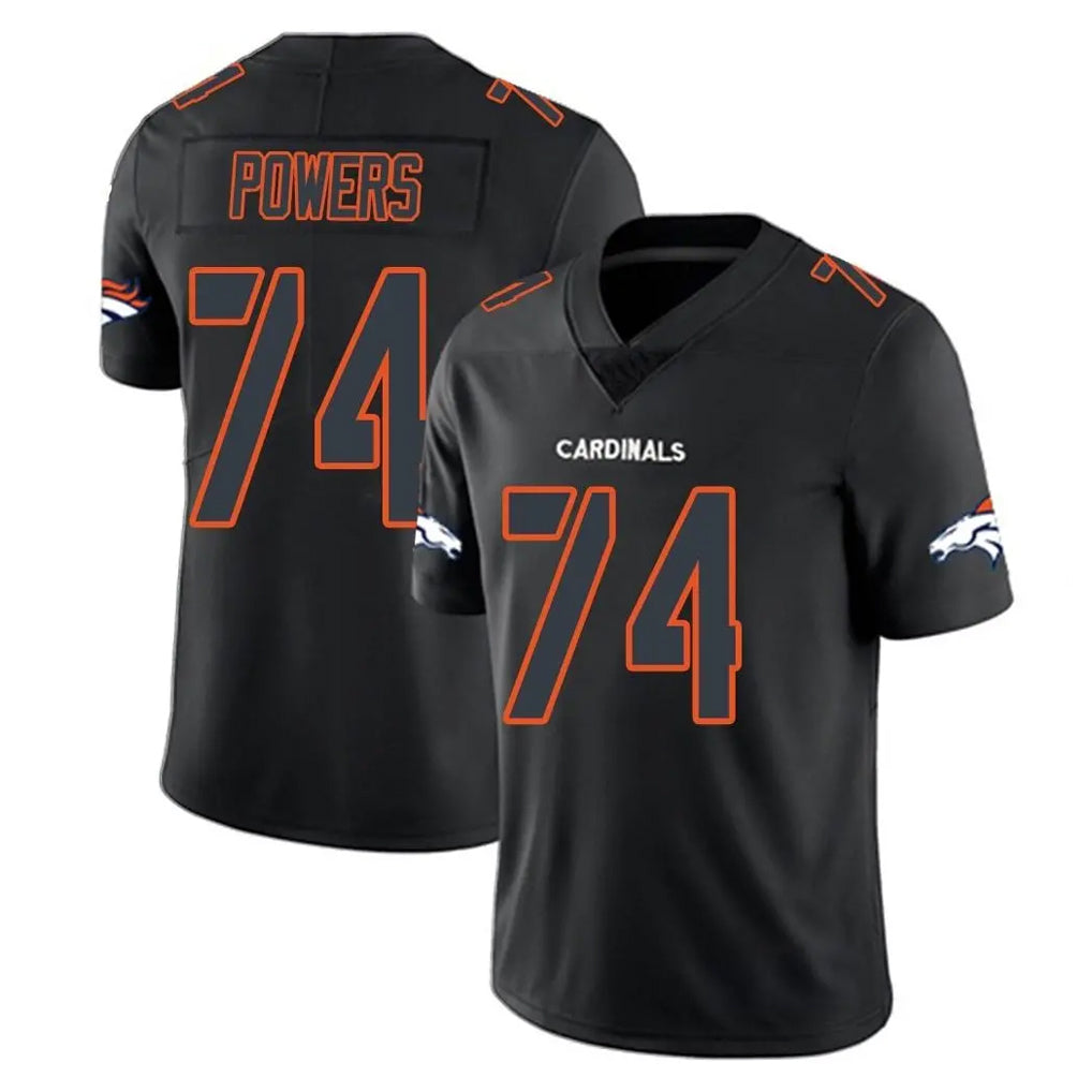 D.Broncos #74 Ben Powers Player Black Impact Limited Game Ddoa Stitched Jerseys
