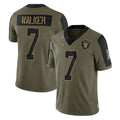 LV.Raiders #7 Quay Walker Player Olive Salute To Service Limited Game Ddoa Stitched Jerseys