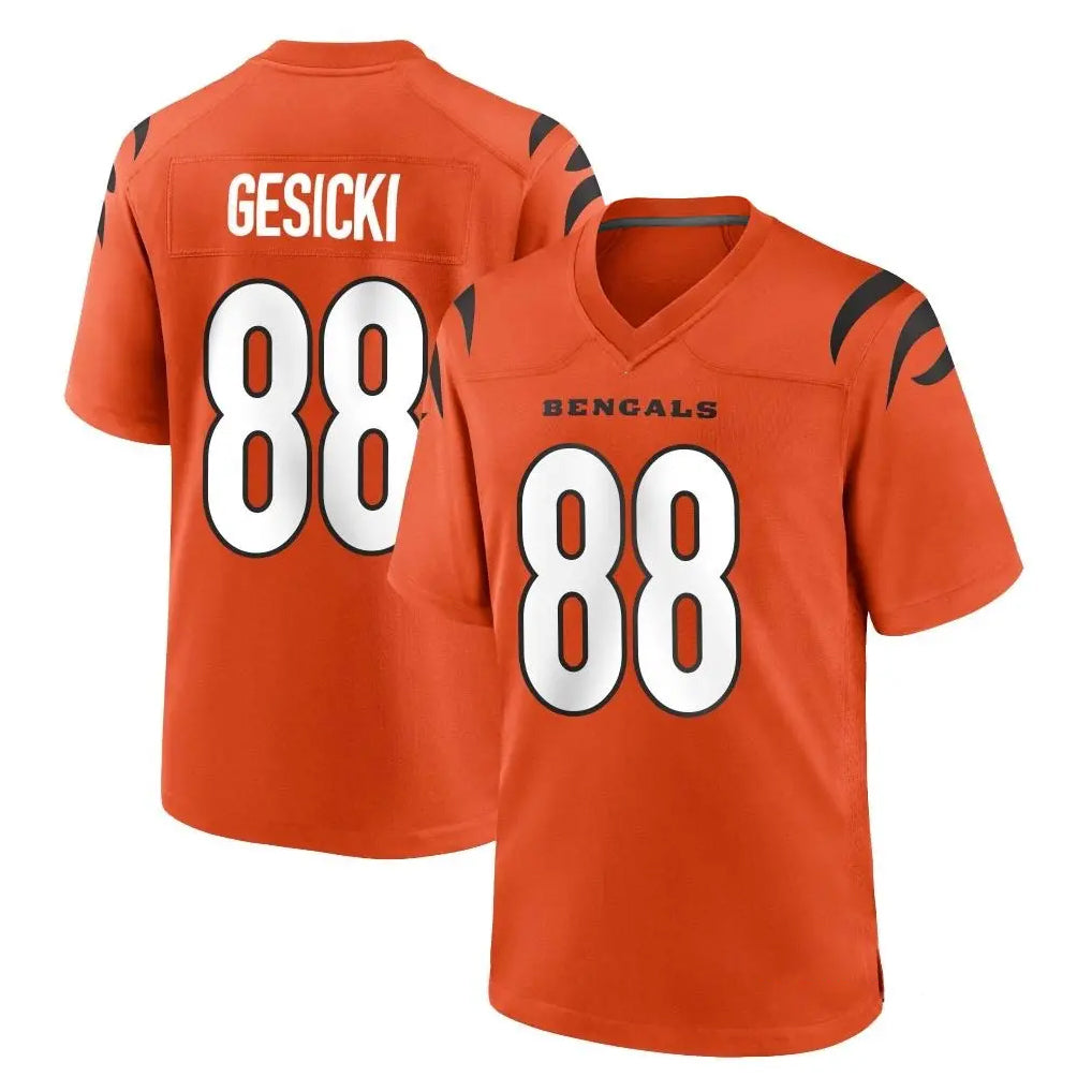 C.Bengals #88 Mike Gesicki Player Orange Home Game Ddoa Stitched Jerseys
