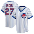 C.Cubs #27 Seiya Suzuki Player White T-shirt Cooperstown Collection Limited Ddoa Stitched Jerseys