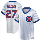 C.Cubs #27 Seiya Suzuki Player White T-shirt Cooperstown Collection Limited Ddoa Stitched Jerseys