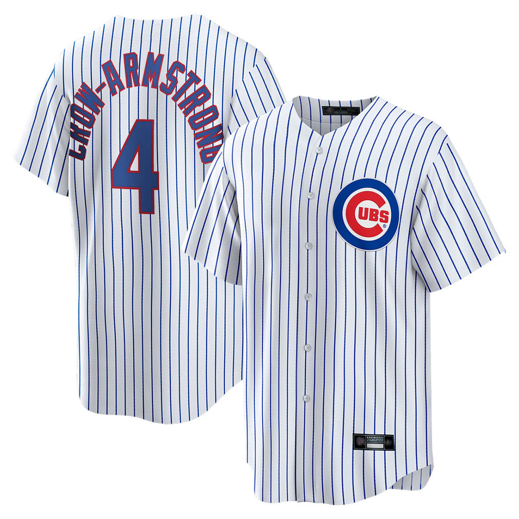 C.Cubs #4 Pete Crow-Armstrong Player White Game Home Ddoa Stitched Jerseys