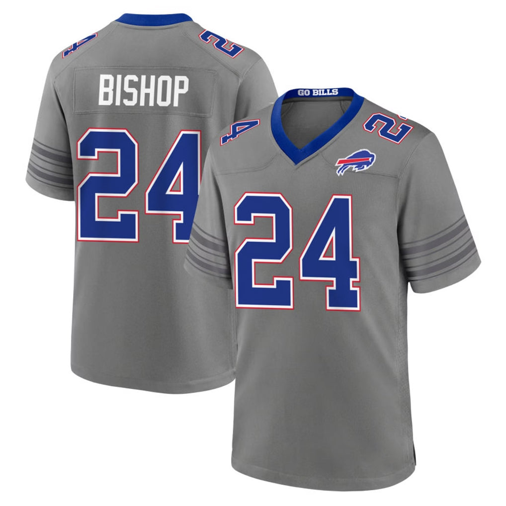 B.Bills #24 Cole Bishop Player Gray Nickel City Home Game Ddoa Stitched Jerseys
