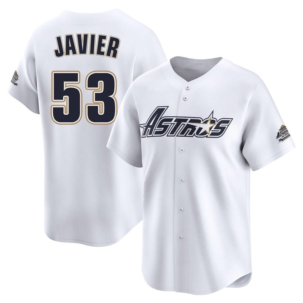 H.Astros #53 Cristian Javier Player White Throwback Cooperstown Collection Limited Ddoa Stitched Jerseys