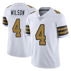 NO.Saints #4 Zach Wilson Player White Limited Color Rush Home Game Ddoa Stitched Jerseys