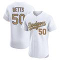 LA.Dodgers #50 Mookie Betts Player Gold Limited Elite Home Ddoa Stitched Jerseys