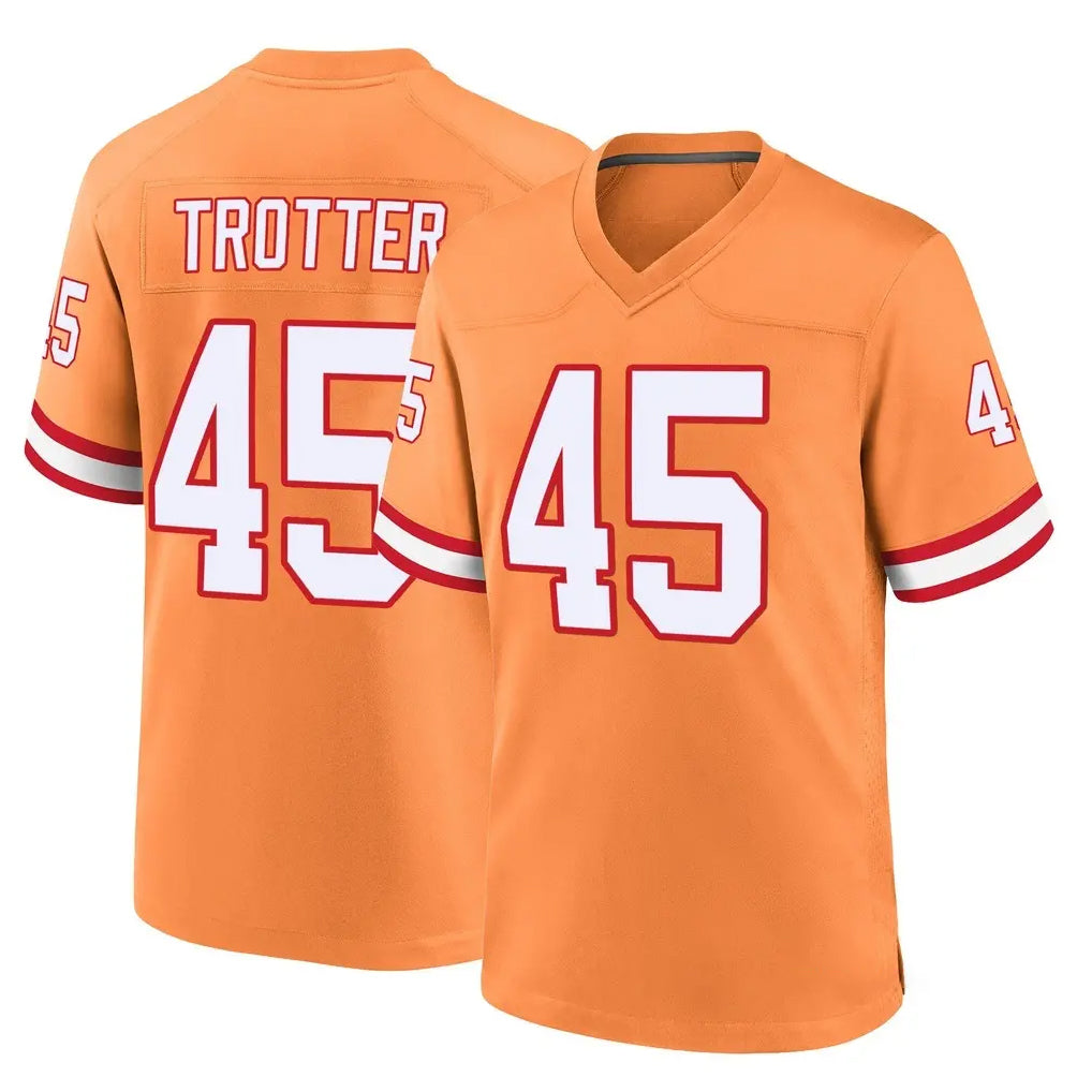 TB.Buccaneers #45 Josiah Trotte Player Orange Throwback Home Game Ddoa Stitched Jerseys