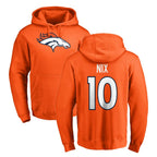 D.Broncos #10 Bo Nix Player Orange Pullover Hoodie Limited Ddoa Stitched Jerseys