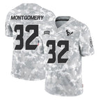 H.Texans #32 David Montgomery Player Arctic Camo Salute To Service Limited Game Ddoa Stitched Jerseys