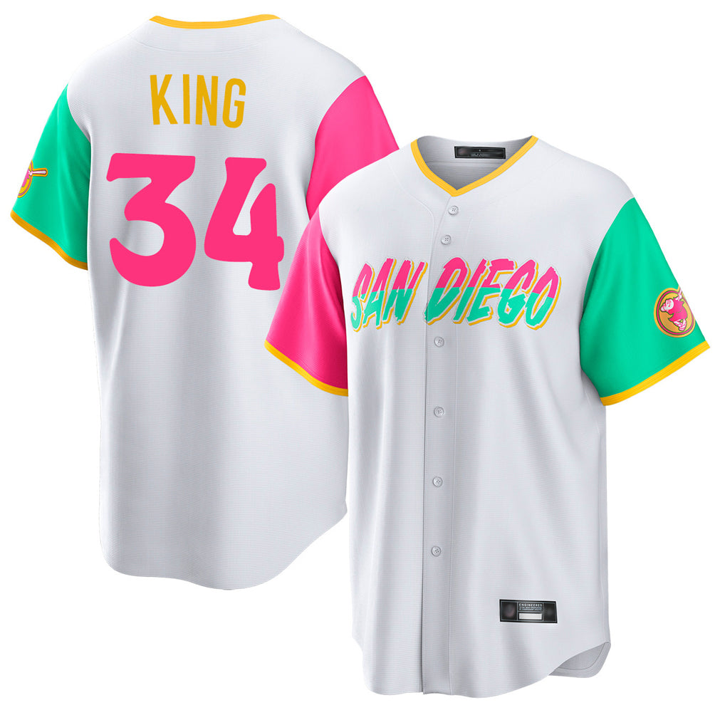 S.Diego Padres #34 Michael King Player White City Connect Home Game Ddoa Stitched Jerseys