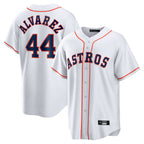 H.Astros #44 Yordan Alvarez Player White Home Game Ddoa Stitched Jerseys