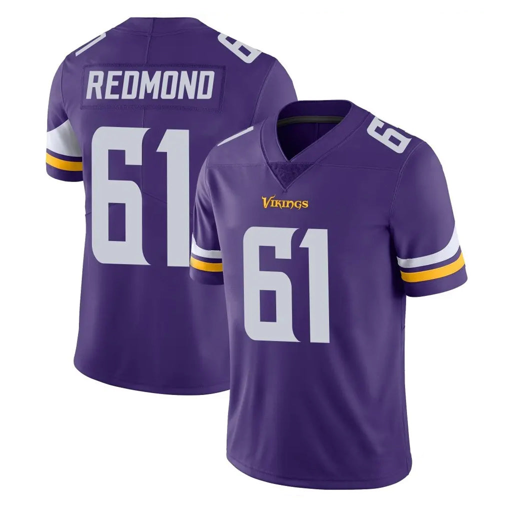 MN.Vikings #61 Jalen Redmond Player Purple Limited Vapor Untouchable Home Game Ddoa Stitched Jerseys