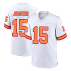 TB.Buccaneers #15 Tez Johnson Player White '76 Home Game Ddoa Stitched Jerseys