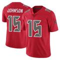 TB.Buccaneers #15 Tez Johnson Player Red Limited Color Rush Home Game Ddoa Stitched Jerseys