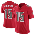 TB.Buccaneers #15 Tez Johnson Player Red Limited Color Rush Home Game Ddoa Stitched Jerseys