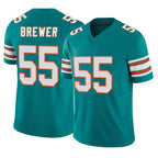 M.Dolphins #55 Aaron Brewer Player Aqua Limited Alternate Vapor F.U.S.E. Home Game Ddoa Stitched Jerseys