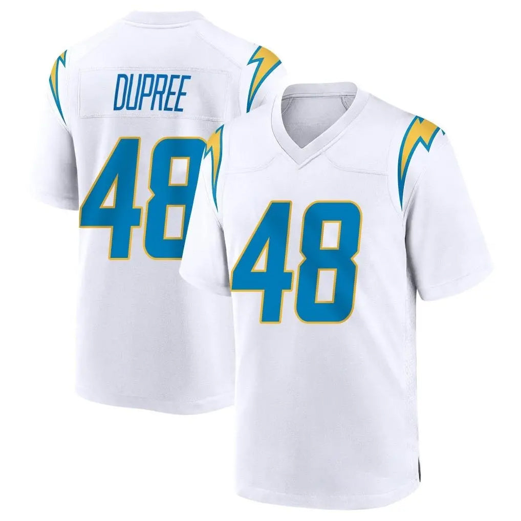 LA.Chargers #48 Bud Dupree Player White Home Game Ddoa Stitched Jerseys