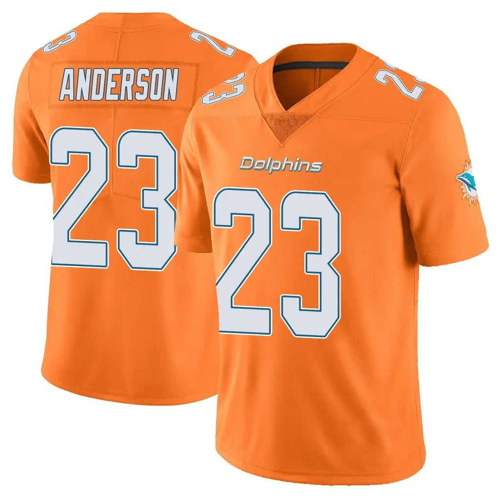 M.Dolphins #23 Zayne Anderson Player Orange Limited Home Game Ddoa Stitched Jerseys