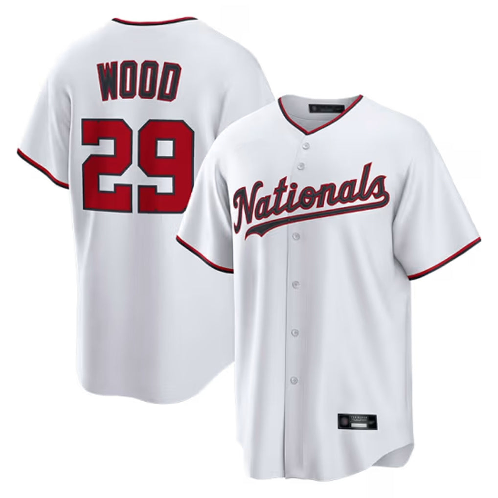 W.Nationals #29 James Wood Player White Home Limited Replica Ddoa Stitched Jerseys