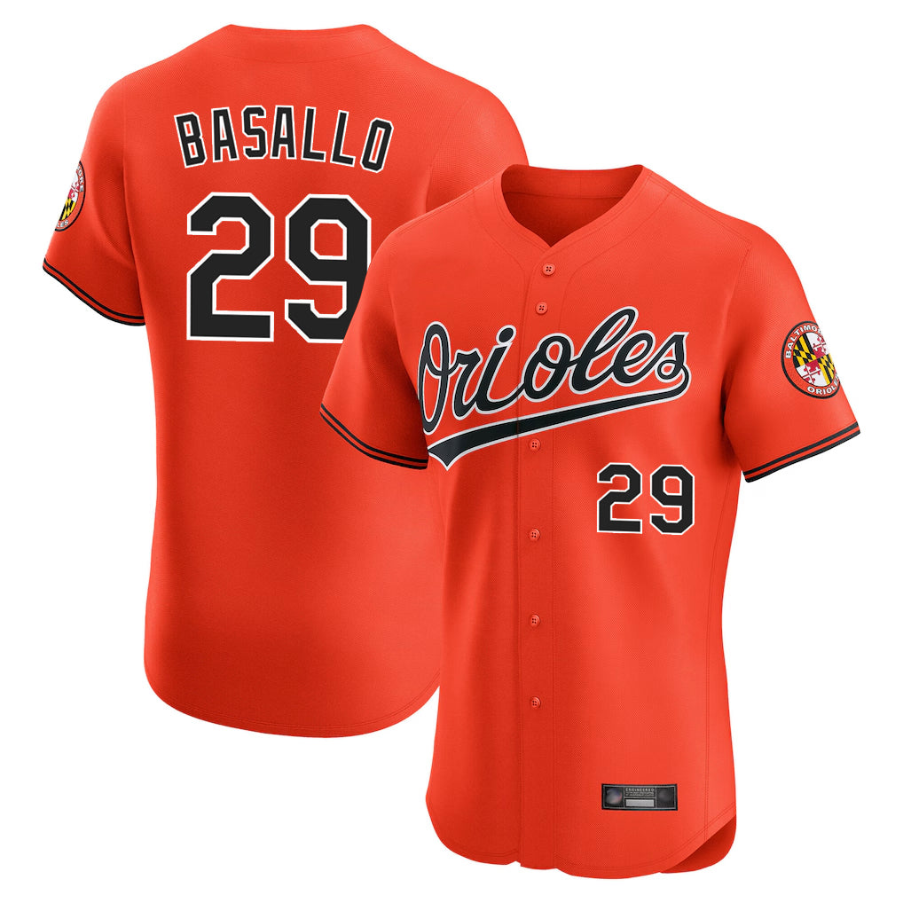 B.Orioles #29 Samuel Basallo Player Orange Limited Elite Home Game Ddoa Stitched Jerseys