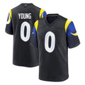 LA.Rams #0 Byron Young Player Black Midnight Rivalries Collection Home Game Ddoa Stitched Jerseys