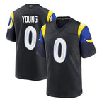 LA.Rams #0 Byron Young Player Black Midnight Rivalries Collection Home Game Ddoa Stitched Jerseys