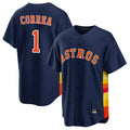 H.Astros #1 Carlos Correa Player Navy Home Game Ddoa Stitched Jerseys