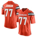 C.Browns #77 Zion Johnson Player Orange Home Game Ddoa Stitched Jerseys