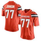 C.Browns #77 Zion Johnson Player Orange Home Game Ddoa Stitched Jerseys