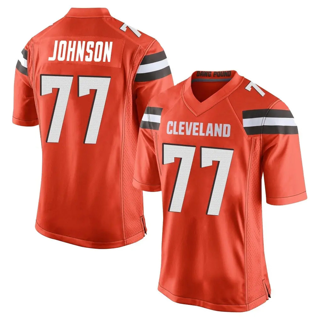 C.Browns #77 Zion Johnson Player Orange Home Game Ddoa Stitched Jerseys