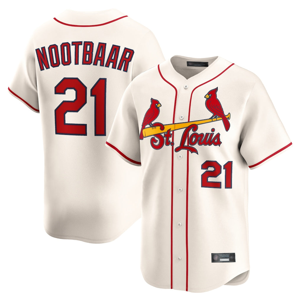 St. Louis Cardinals #21 Lars Nootbaar Player Cream Home Limited Ddoa Stitched Jerseys