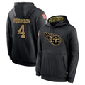 T.Titans #4 Wan'Dale Robinson Player Black Salute to Service Sideline Performance Pullover Hoodies Home Game Ddoa Stitched Jerseys