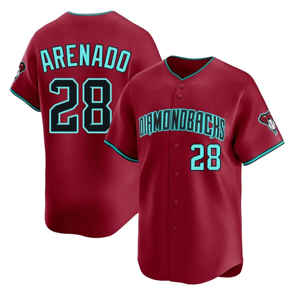 A.Diamondbacks #28 Nolan Arenado Player Red Limited Home Game Ddoa Stitched Jerseys